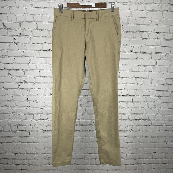 Nordstrom Tan Slim Fit Cool Max Zipped Pocket Stretch Pants Size 29 (30x32) - Picture 1 of 8